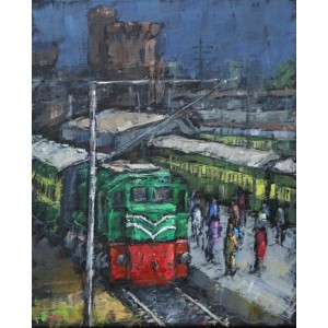 Zahid Saleem, 13 x16 Inch, Acrylic on Canvas,  Cityscape Painting, AC-ZS-026